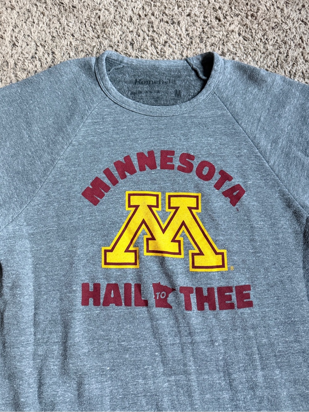 Homefield Minnesota Golden Gophers Crewneck Sweatshirt Medium Gray